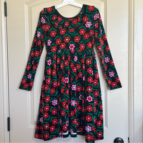 Sz12 Hanna Andersson Print Velour Super Soft Skater Dress - Picture 3 of 9